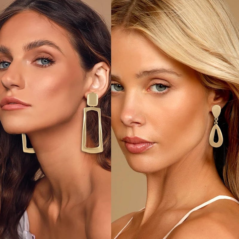 OCCFAE Store Metal Clip On Earrings for Women Non Pierced Dangle Drop Earrings Multiple Styles - Image 2